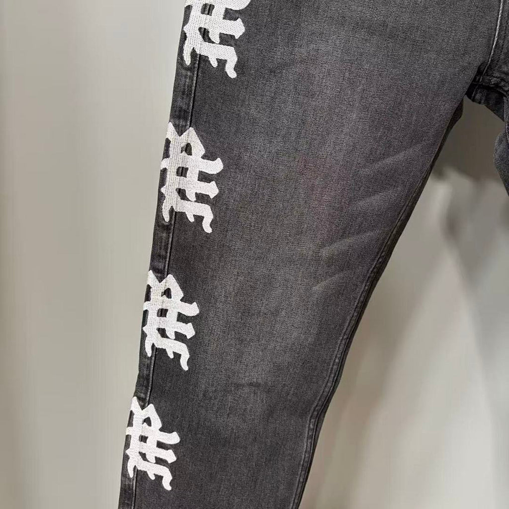 MIXED EMOTION Signature Side Letter Denim Jeans