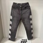 MIXED EMOTION Signature Side Letter Denim Jeans