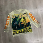 ROUGHPLAY Vintage Graphic Long Sleeve Shirt Unisex Heavyweight Crewneck Sweatshirt Dark Y2K Streetwear Top