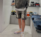 Saint Michael Skeleton Bone Print Anarchy Graphic Sweat Shorts