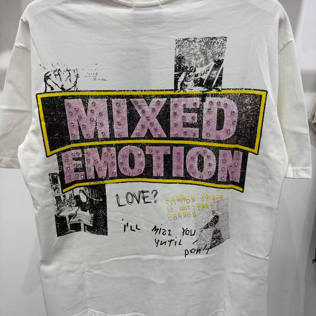 Mixed Emotion Collage Lettering Graphic Tee