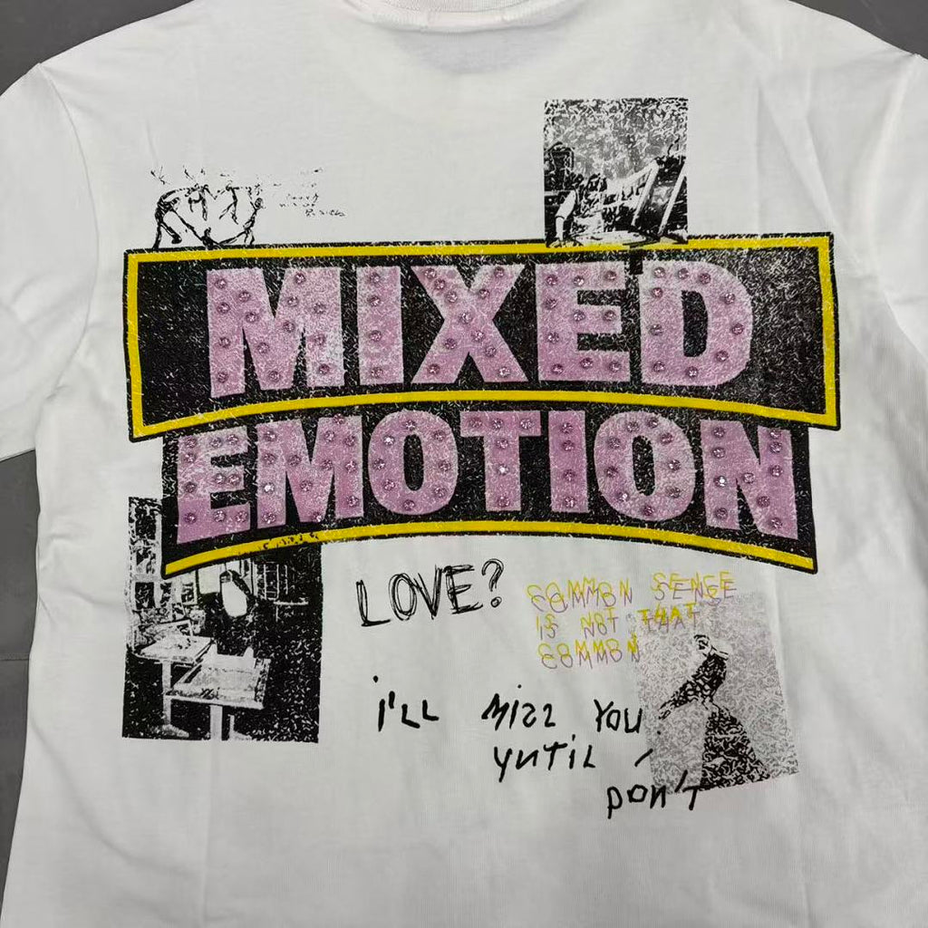 Mixed Emotion Collage Lettering Graphic Tee