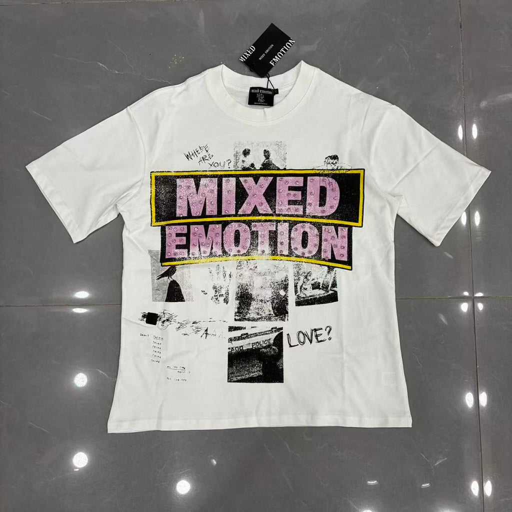 Mixed Emotion Collage Lettering Graphic Tee
