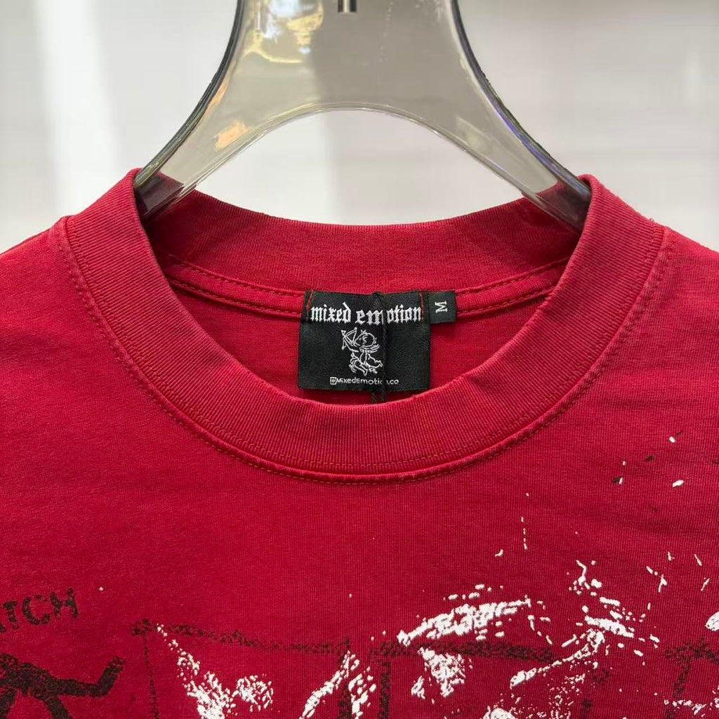 Mixed Emotion Distressed Typography Graphic Tee