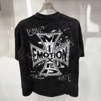 Mixed Emotion Distressed Handwritten Graphic Tee