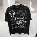 Mixed Emotion Distressed Handwritten Graphic Tee
