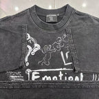 Mixed Emotion Distressed Handwritten Graphic Tee