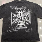 Mixed Emotion Distressed Handwritten Graphic Tee