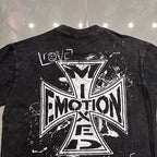 Mixed Emotion Distressed Handwritten Graphic Tee
