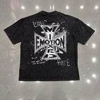 Mixed Emotion Distressed Handwritten Graphic Tee