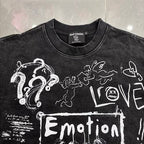 Mixed Emotion Distressed Handwritten Graphic Tee