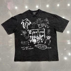 Mixed Emotion Distressed Handwritten Graphic Tee