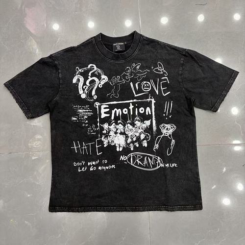 Mixed Emotion Distressed Handwritten Graphic Tee Hover Image