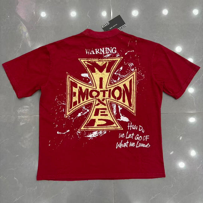Mixed Emotion Distressed Typography Graphic Tee Main Image