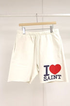 Saint Michael I Love Saint Heart Print Casual Sweat Shorts