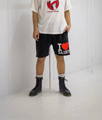 Saint Michael I Love Saint Heart Print Casual Sweat Shorts