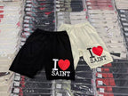 Saint Michael I Love Saint Heart Print Casual Sweat Shorts