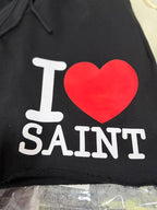Saint Michael I Love Saint Heart Print Casual Sweat Shorts