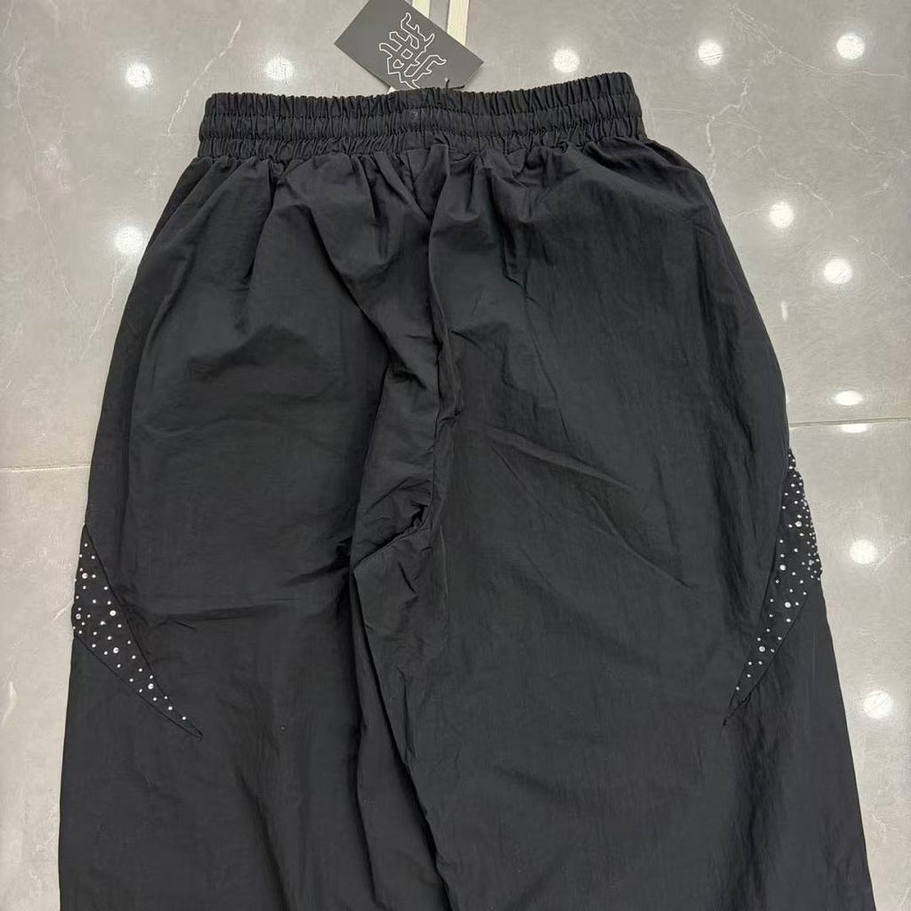 MIXED EMOTION Cross Logo Nylon-Style Casual Shorts