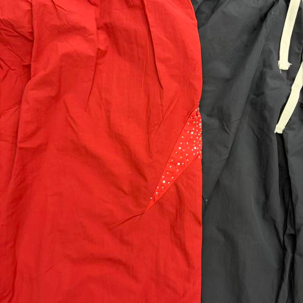 MIXED EMOTION Cross Logo Nylon-Style Casual Shorts