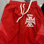 MIXED EMOTION Cross Logo Nylon-Style Casual Shorts