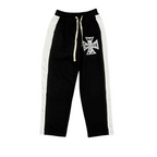 MIXED EMOTION Cross Logo Side Stripe Track Pants