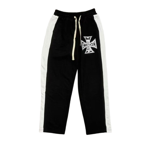 MIXED EMOTION Cross Logo Side Stripe Track Pants Hover Image