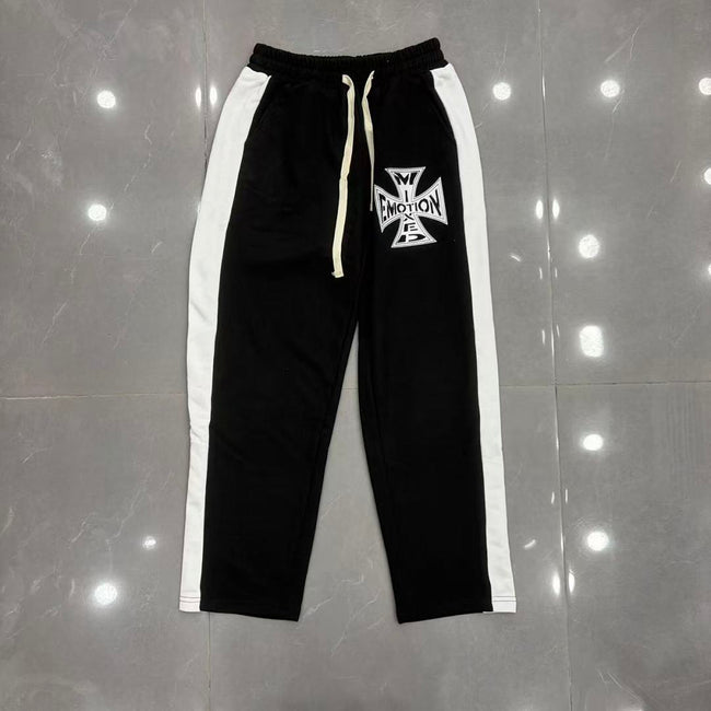 MIXED EMOTION Cross Logo Side Stripe Track Pants Main Image