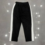 MIXED EMOTION Cross Logo Side Stripe Track Pants