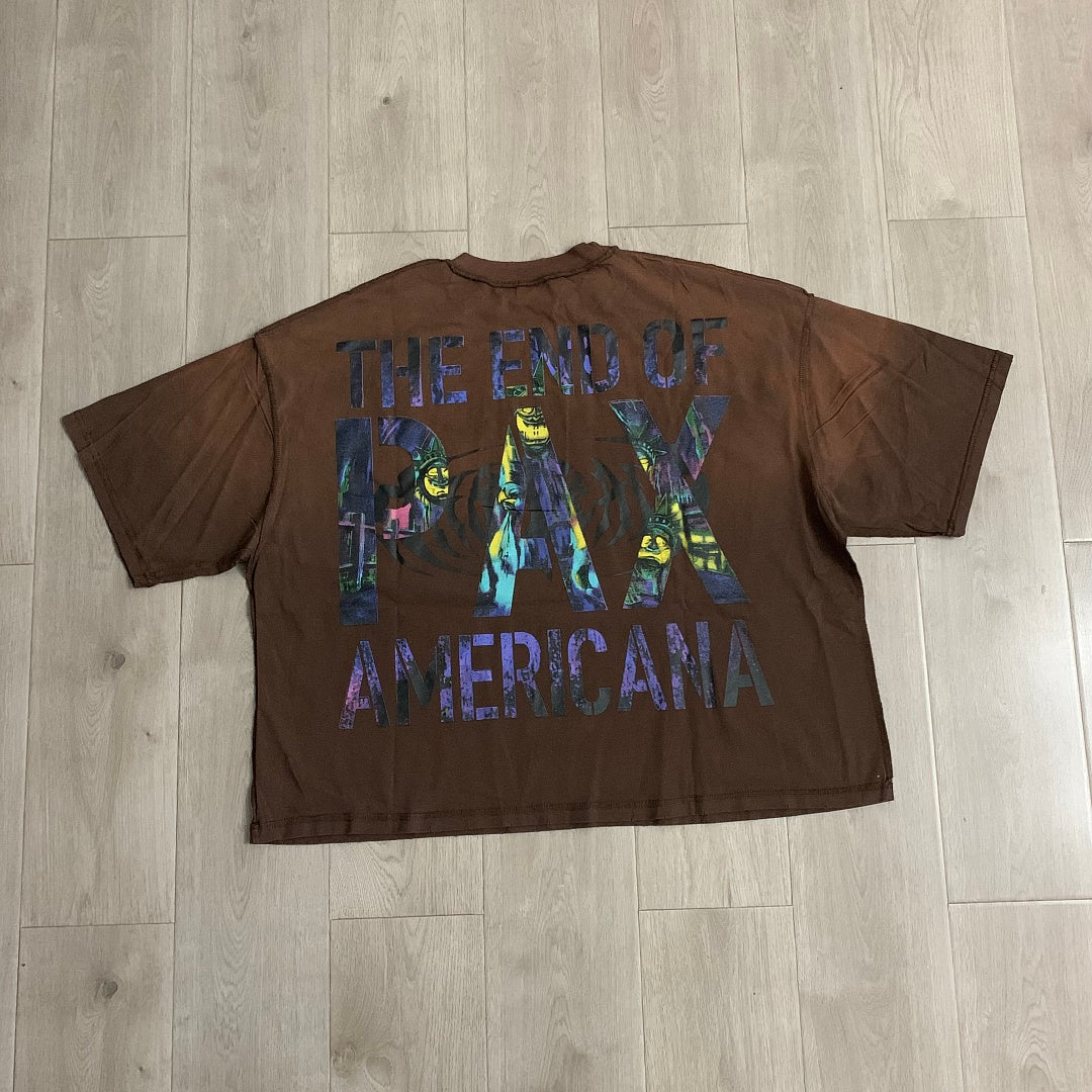 RARE PEACE Bad‑Habit Halloween Monster Graphic Cropped Oversized T‑Shirt