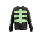 Saint Michael Skeleton Ribcage Print Knit Sweatshirt