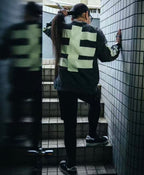 Saint Michael Skeleton Ribcage Print Knit Sweatshirt