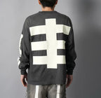 Saint Michael Skeleton Ribcage Print Knit Sweatshirt