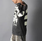 Saint Michael Skeleton Ribcage Print Knit Sweatshirt