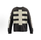 Saint Michael Skeleton Ribcage Print Knit Sweatshirt