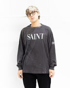 Saint Michael Distressed Minimalist Logo Sweatshirt