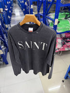 Saint Michael Distressed Minimalist Logo Sweatshirt
