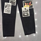MIXED EMOTION Patchwork Graphic Carpenter Jeans