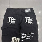 MIXED EMOTION Patchwork Graphic Carpenter Jeans