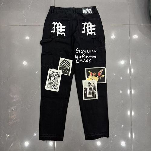 MIXED EMOTION Patchwork Graphic Carpenter Jeans Main Image