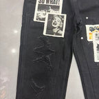 MIXED EMOTION Patchwork Graphic Carpenter Jeans
