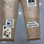 MIXED EMOTION Patchwork Graphic Carpenter Jeans