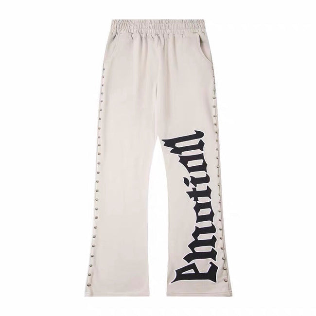 MIXED EMOTION Side Letter Wide-Leg Lounge Pants Hover Image