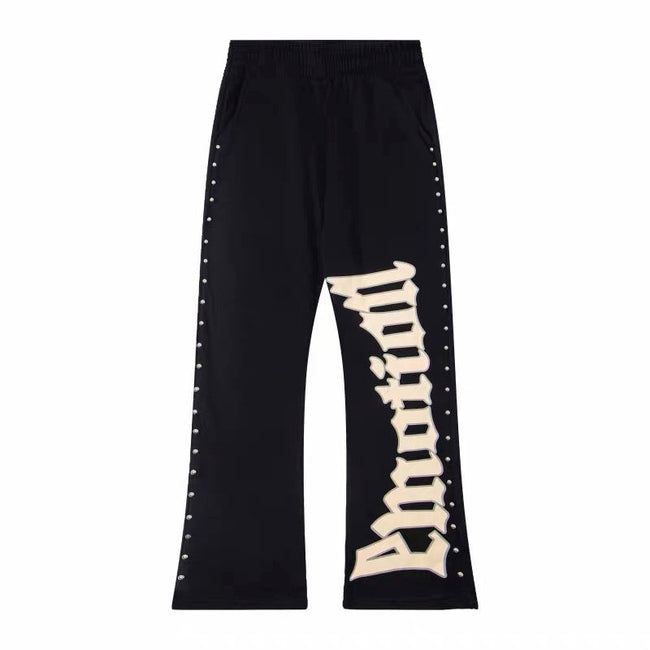 MIXED EMOTION Side Letter Wide-Leg Lounge Pants Main Image