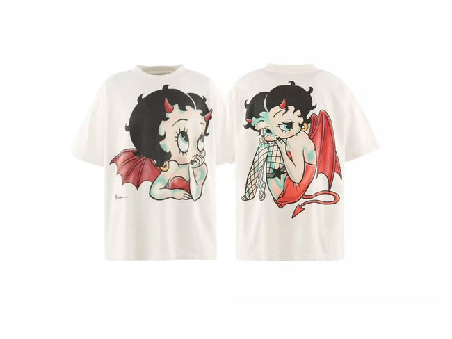 Saint Michael Devil Boop Graphic Double-Sided T-Shirt Hover Image
