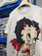 Saint Michael Devil Boop Graphic Double-Sided T-Shirt