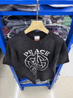 Saint Michael Peace Graphic & Slogan Print Vintage T-Shirt