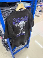 Saint Michael Graphic Art Vintage Washed Crewneck T-Shirt