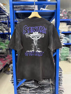 Saint Michael Graphic Art Vintage Washed Crewneck T-Shirt