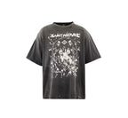 Saint Michael Graphic Skull & Stud Pattern Vintage T-Shirt